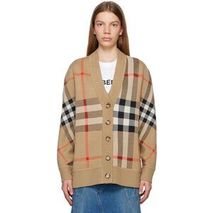 Burberry Beige Check Cardigan